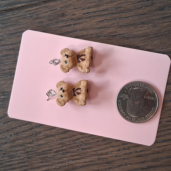 Handmade Teddy Bear Earrings - Picture 4 of 4